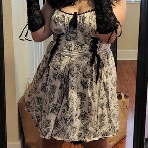 Pride Prejudice Zombies Lace-up Sweetheart Dress